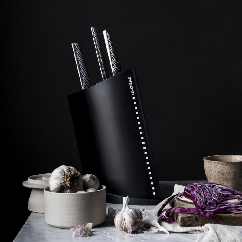 Global - Knife Block holds/10pc Ship Shape w/dots Home & Kitchen Black