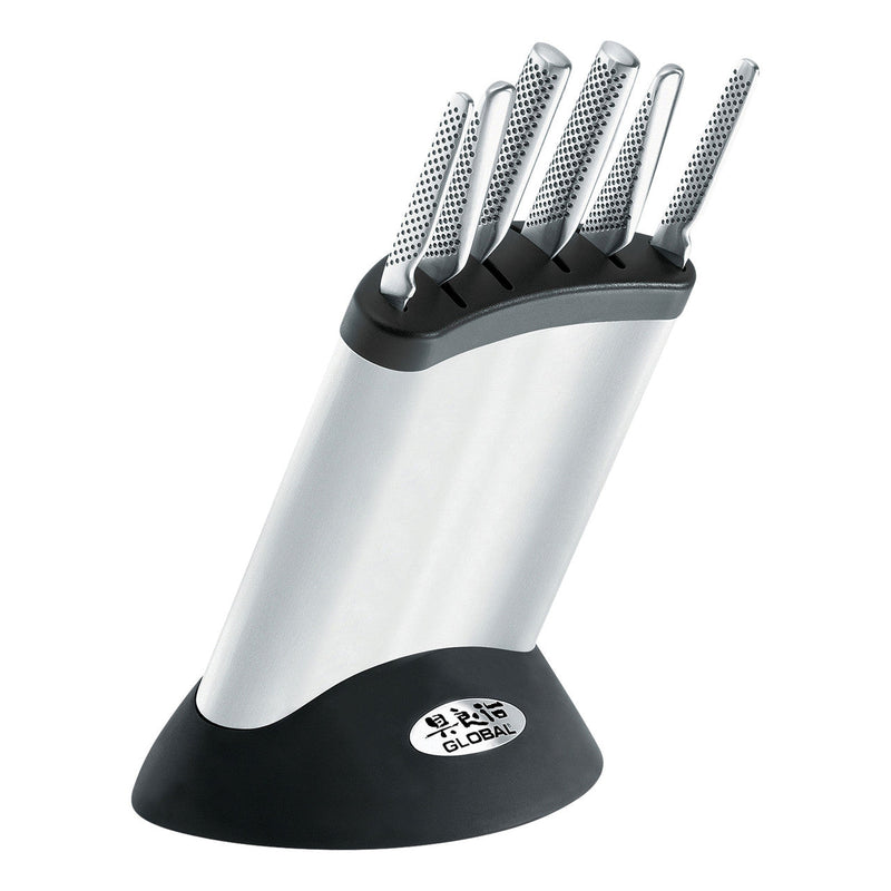 Global Synergy 7-piece knife and stainless-steel block set