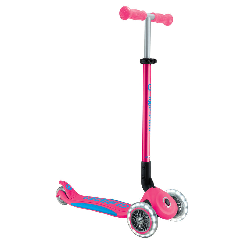Globber - Primo Foldable Plus Lights Sporting Goods Fuschia / Sky Blue