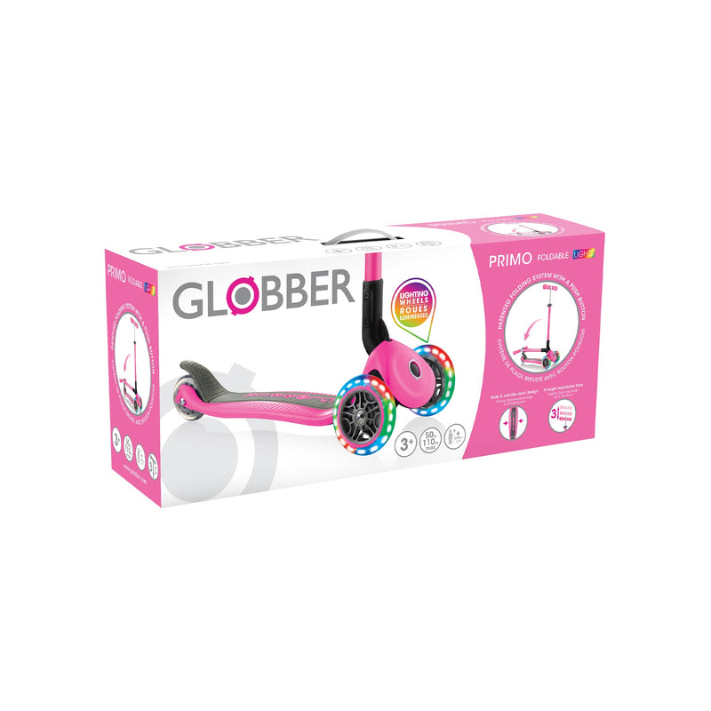 Globber - Primo Foldable with Lights - Deep Pink Sporting Goods