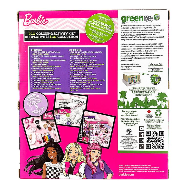 Greenre - BARBIE - ECO COLORING BOX SET Games & Toys
