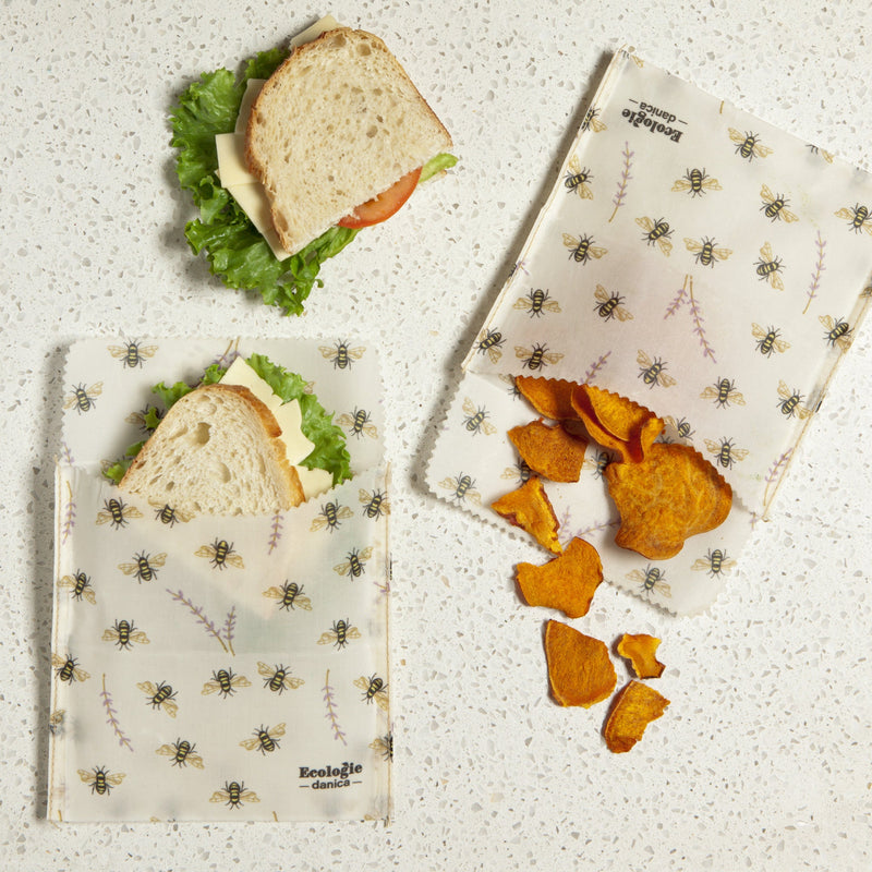 Danica - Bees Beeswax Sandwich Bag Set of 2 - lifestyle