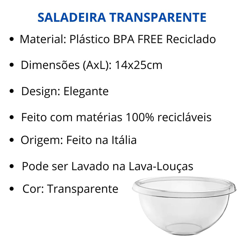Guzzini - HAPPY HOUR - Salad Bowl - Transparent - 25 cm Home & Kitchen