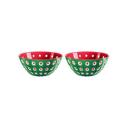 Guzzini - LE MURRINE - Bowls - Set of 2 Home & Kitchen Emerald Green/ White/ Red