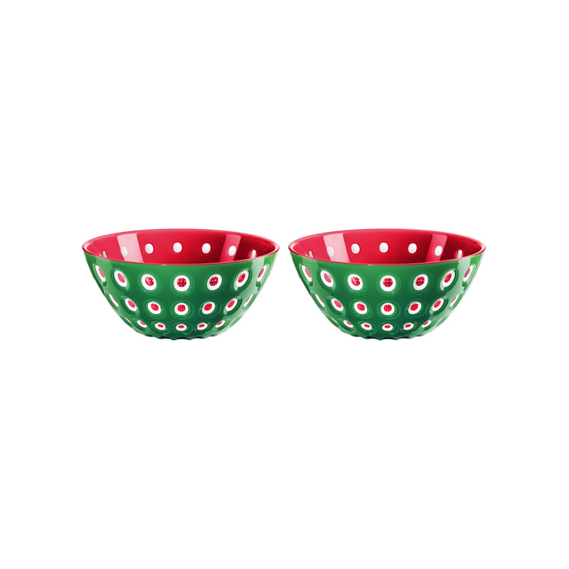 Guzzini - LE MURRINE - Bowls - Set of 2 Home & Kitchen Emerald Green/ White/ Red