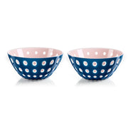 Guzzini - LE MURRINE - Bowls - Set of 2 Home & Kitchen Pink/White/Mediterranean Blue