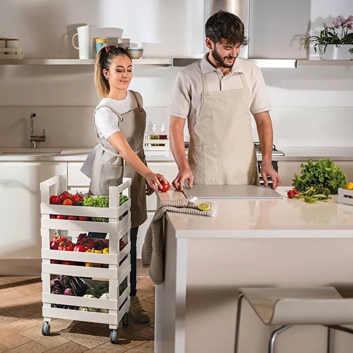 Guzzini - TROLLEY HIGH TIDY STORE KITCHEN ACTIVE WHITE Home & Kitchen