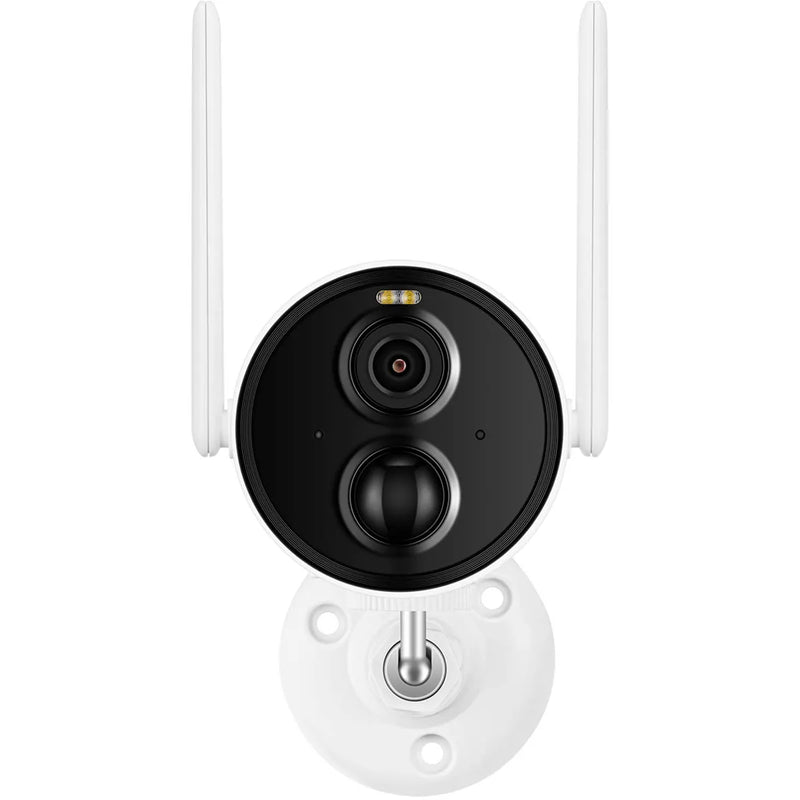 Gyration - Smart Home Outdoor/Indoor Wifi Camera 3MP Cyberview 3010 IP65 Waterproof Solar Powered Built in Mic Motion Detection Starlight Technology - White