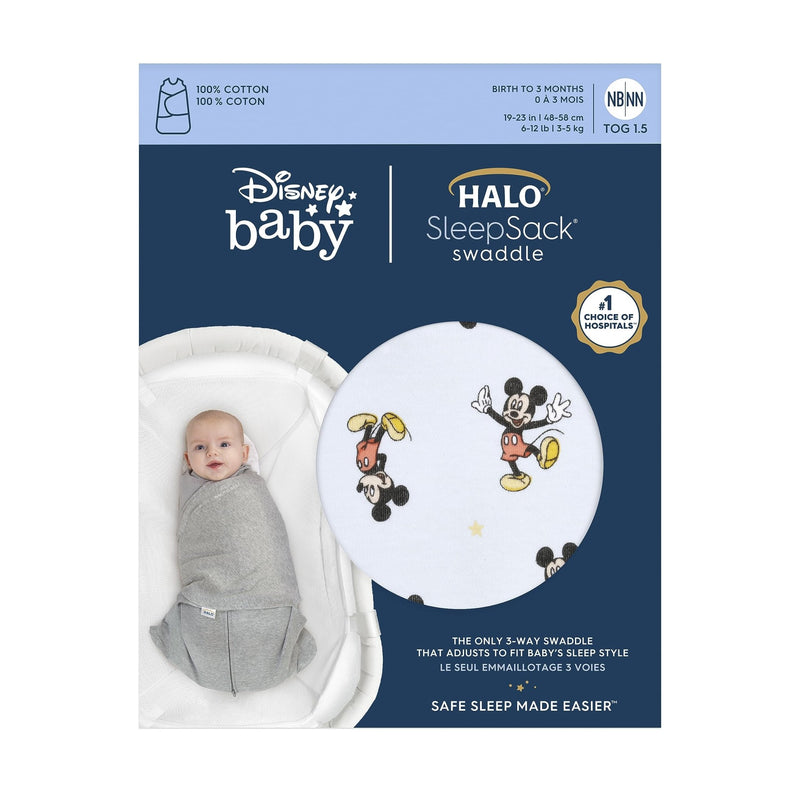 HALO - 100% Cotton Sleepsack Swaddle Mother & Baby Newborn Disney Mickey Fun