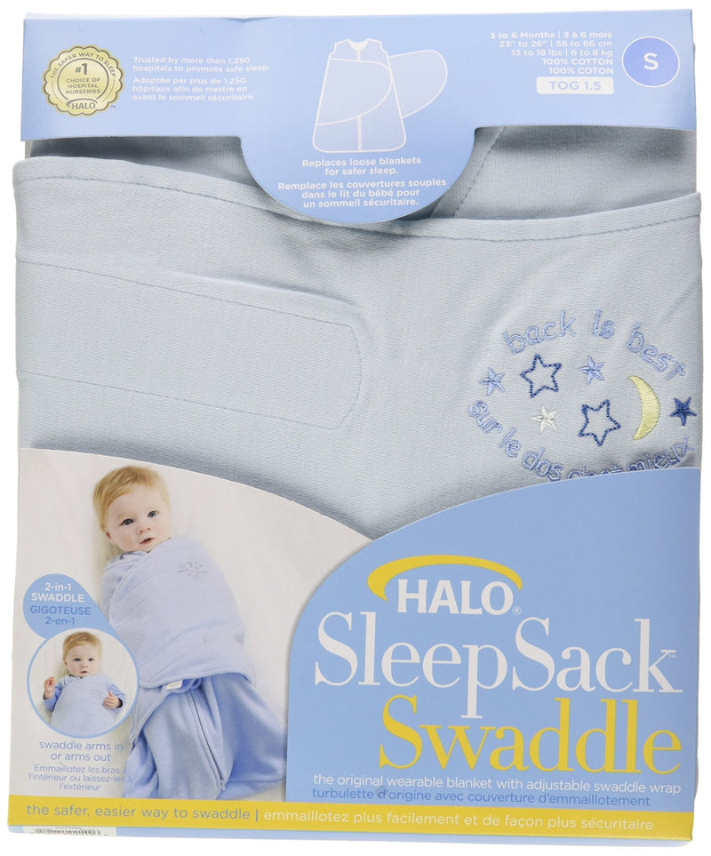 HALO - 100% Cotton Sleepsack Swaddle Mother & Baby S Baby Blue