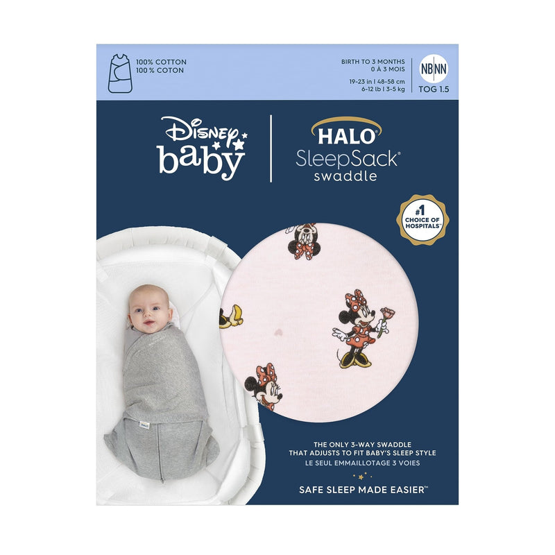 HALO - 100% Cotton Sleepsack Swaddle Mother & Baby S Disney Minnie Fun
