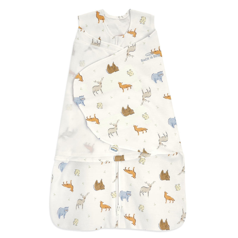 HALO - 100% Cotton Sleepsack Swaddle (TOG 1.5) | Forest Friends - Boy - Small Baby & Toddler
