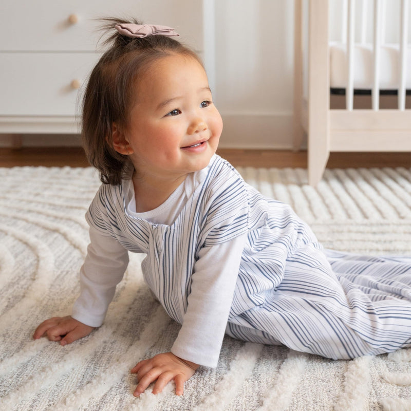HALO - 100% Cotton Sleepsack Wearable Blanket Mother & Baby Blue Stripe S