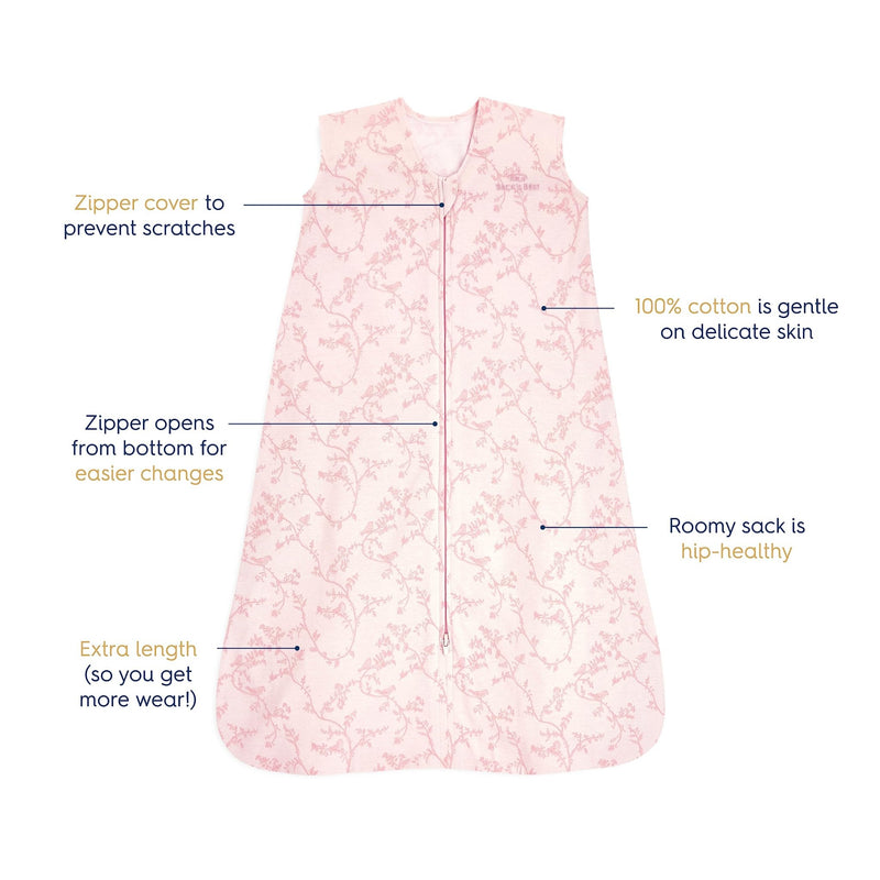 HALO - 100% Cotton Sleepsack Wearable Blanket Mother & Baby Pink Toile S