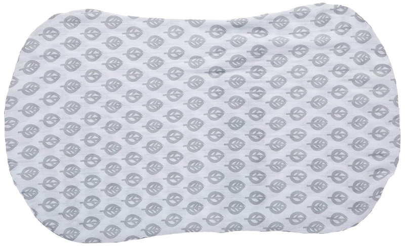 HALO - Bassinest Fitted Sheet - Cotton Furniture Grey Leaf 100% Cotton Muslin