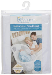 HALO - Bassinest Fitted Sheet - Cotton Furniture White 100% Cotton