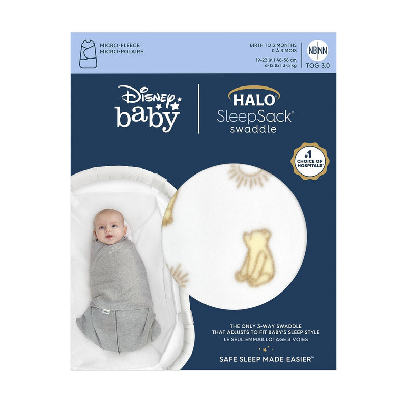 HALO - Micro Fleece Sleepsack Swaddle (3.0 TOG) Mother & Baby Sunshine Winnie Small