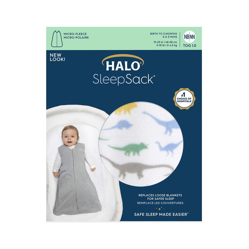 HALO - Micro Fleece Sleepsack Wearable Blanket (1.0 TOG) Mother & Baby Dinos Large