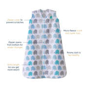HALO - Micro Fleece Sleepsack Wearable Blanket (1.0 TOG) Mother & Baby Elephant Texture Large