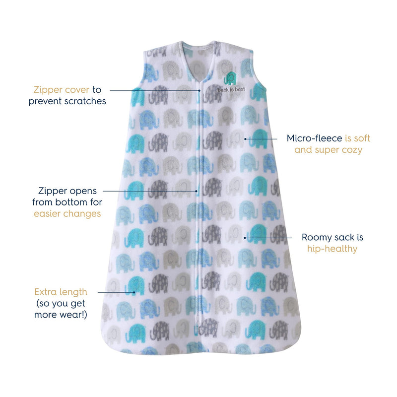 HALO - Micro Fleece Sleepsack Wearable Blanket (1.0 TOG) Mother & Baby Elephant Texture Large