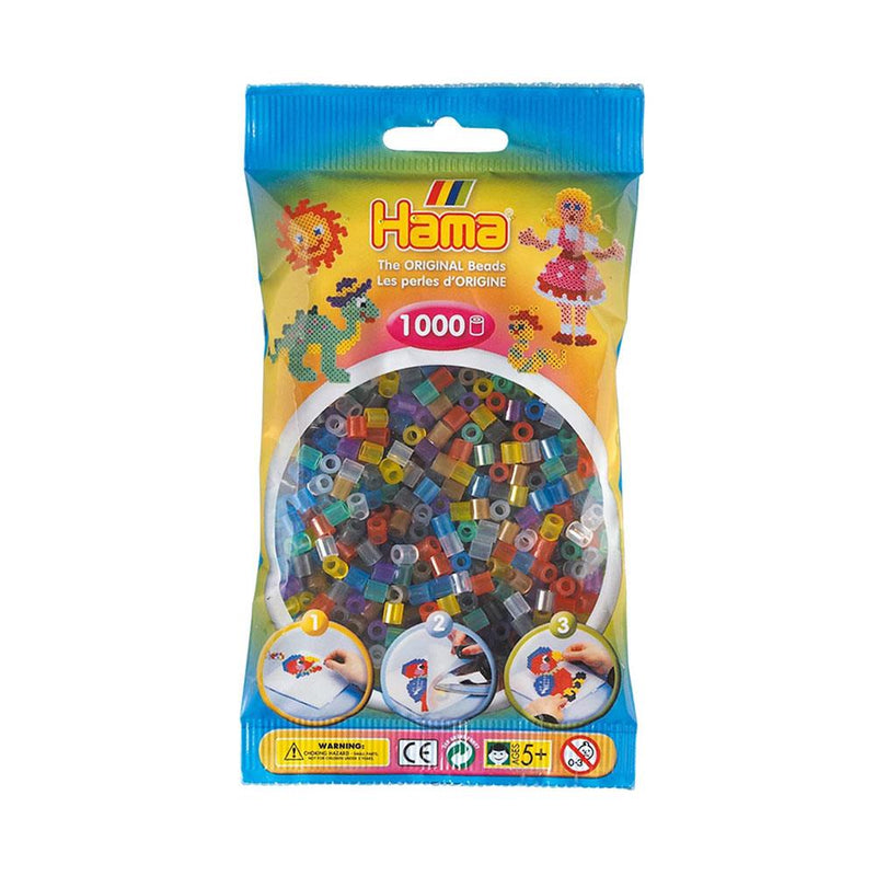 Hama - TRANSLUCENT MIX 53 - 1K BEADS IN BAG Games & Toys