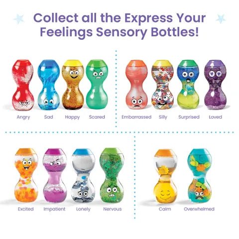 Hand 2 Mind - Express Your Feelings Sensory Bottles - Loved, Surprised, Embarrassed & Silly Games & Toys