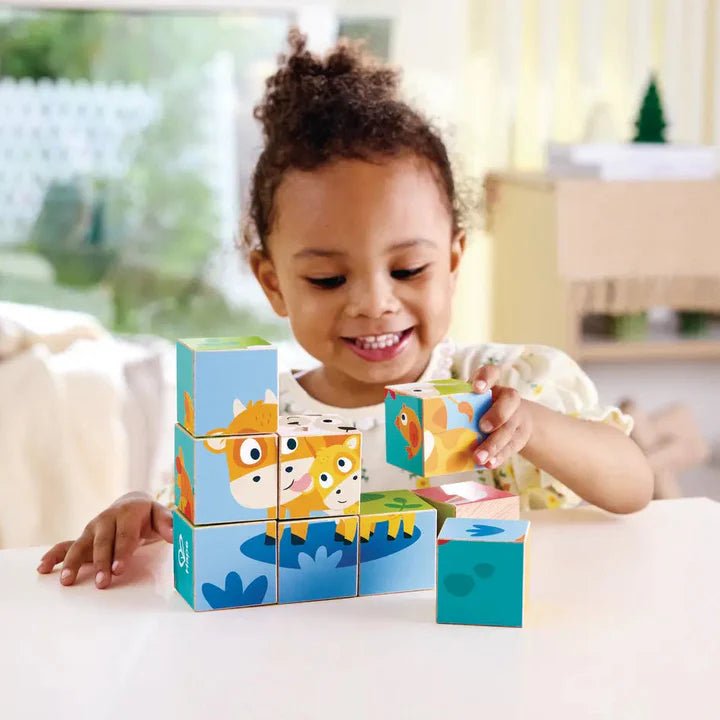 Hape - FARM WOODEN BLOCKS PUZZLE Toys & Games