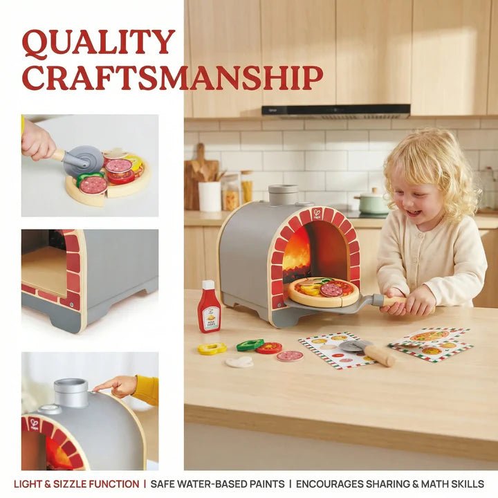 Hape - LIGHT & SIZZLE PIZZA OVEN SET Toys & Games