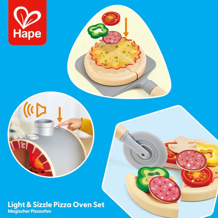 Hape - LIGHT & SIZZLE PIZZA OVEN SET Toys & Games