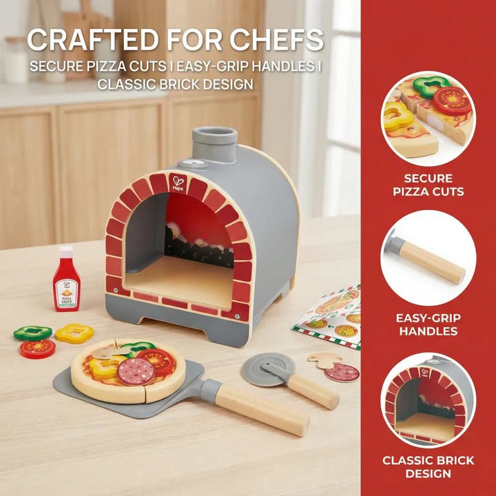 Hape - LIGHT & SIZZLE PIZZA OVEN SET Toys & Games