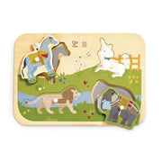 Hape - MET MAJESTIC ANIMALS PEG PUZZLE Mother & Baby