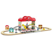 Hape - PORTABLE TRAIN STATION SET Games & Toys