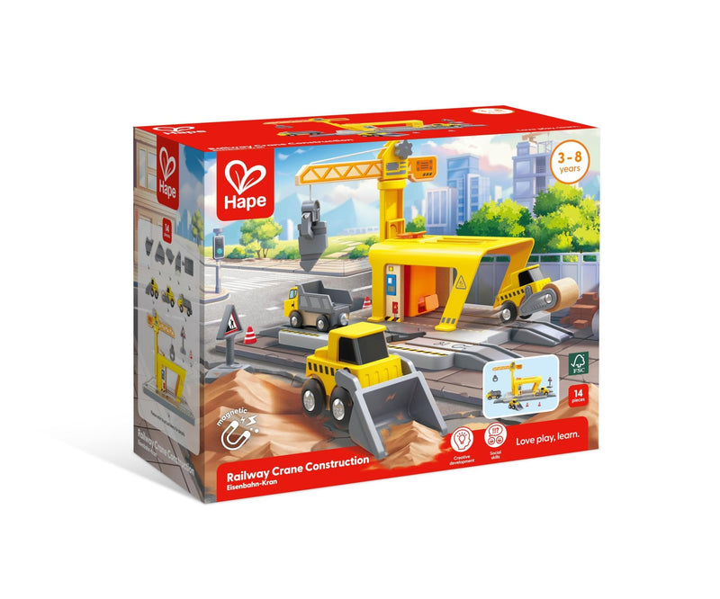 Hape - RAILWAY CRANE CONSTRUCTION Games & Toys