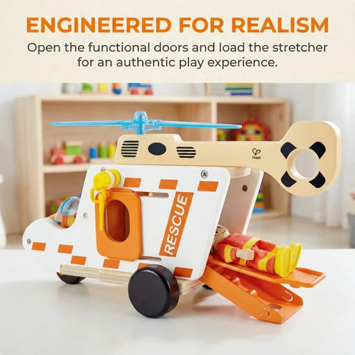 Hape - RAPID RESPONSE TOY AMBULANCE Toys & Games