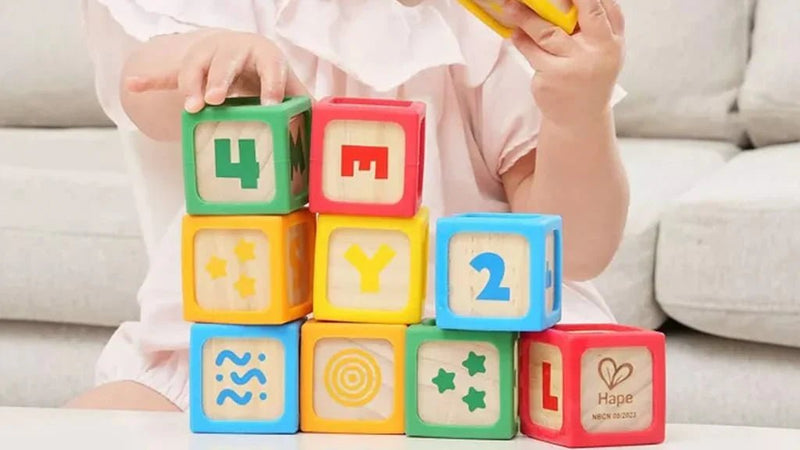Hape - SILICONE WOOD BLOCKS Games & Toys