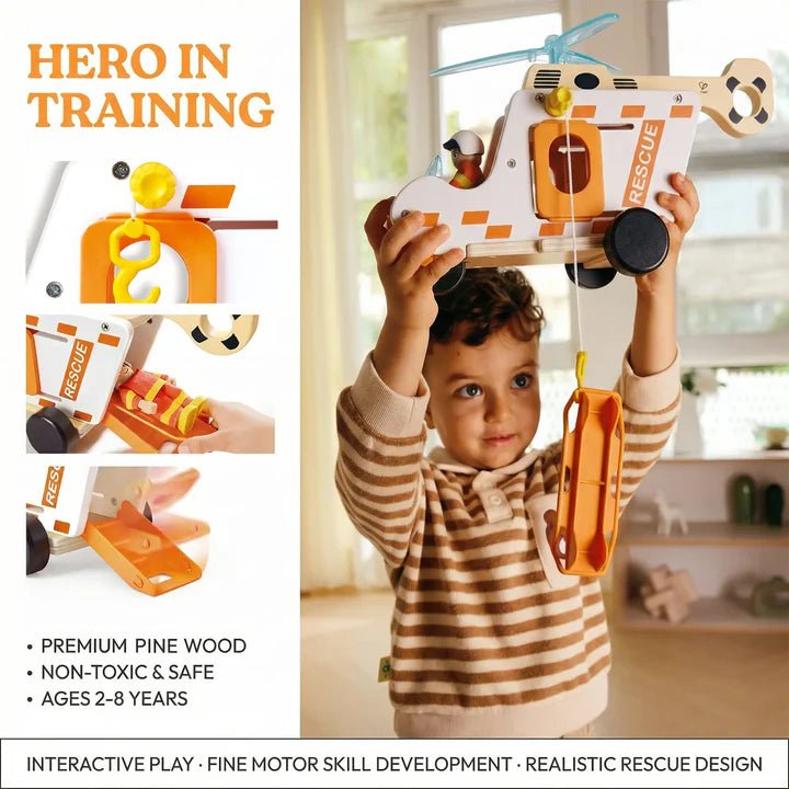 Hape - TO THE RESCUE HELICOPTER SET Toys & Games