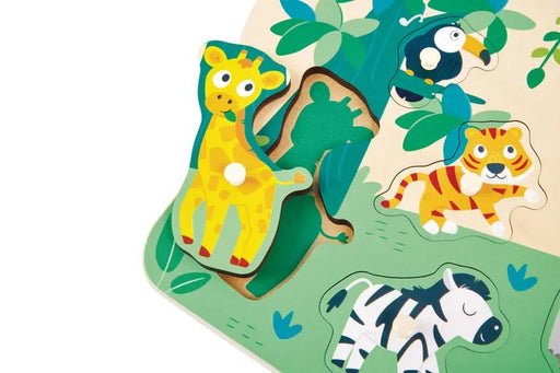 Hape - WILD ANIMALS PEG PUZZLE Toys & Games