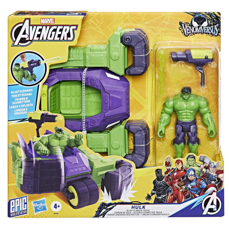 Hasbro - MARVEL - AVENGERS - 4" HULK BLAST N SMASH TRUCK Toys & Games