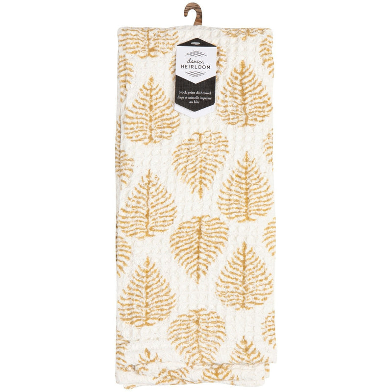 Heirloom - Block Print Waffle Dishtowel - Arbor - view 2