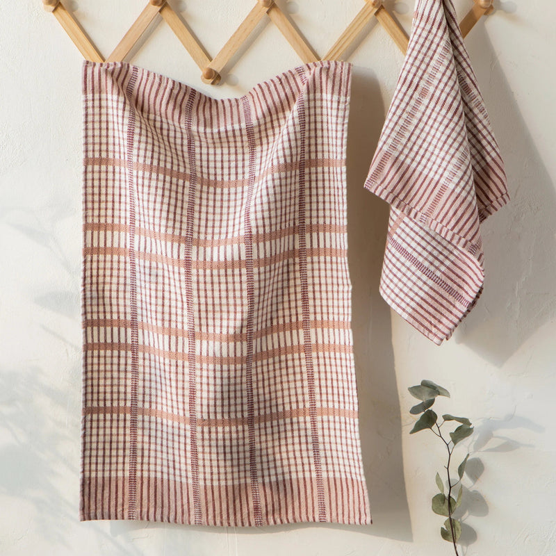 Heirloom - Bisque Finley Check Dishtowels Set of 2 Home & Kitchen