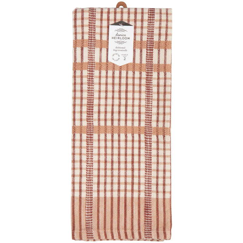 Heirloom - Bisque Finley Check Dishtowels Set of 2 Home & Kitchen