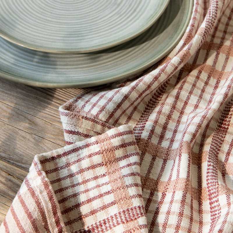 Heirloom - Bisque Finley Check Dishtowels Set of 2 Home & Kitchen