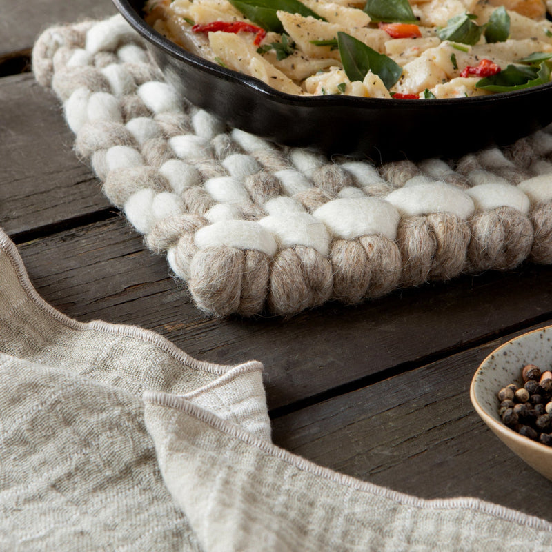 Heirloom - Braid Felt Wool Trivet - Flint - view 4