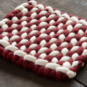 Heirloom - Braid Felt Wool Trivet - Garnet Home & Kitchen
