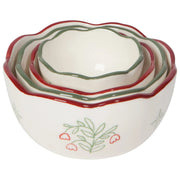 Heirloom - Camellia Stoneware Nesting Bowls Set of 4 Assorted Home & Kitchen