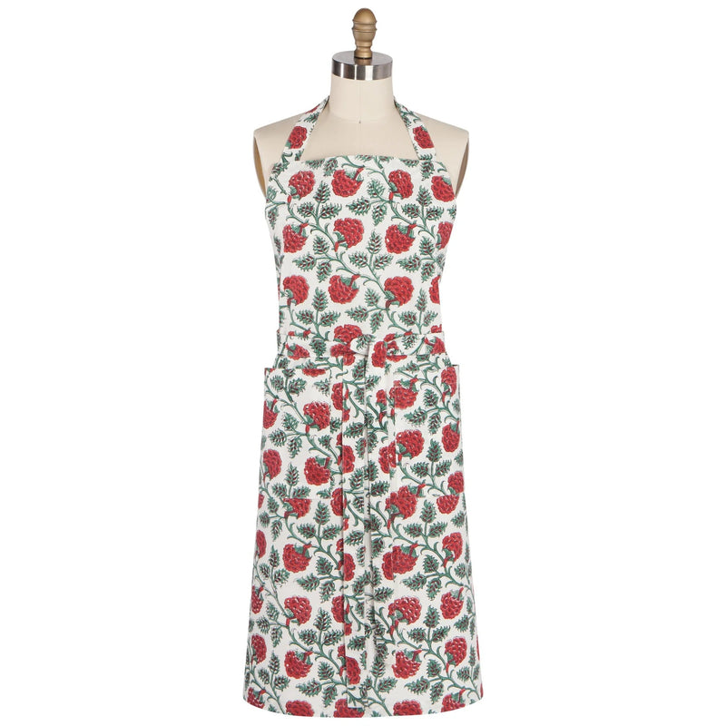 Heirloom - Carnation Block Print Apron Home & Kitchen