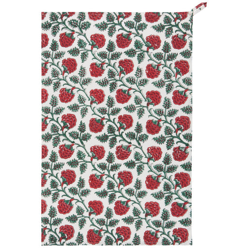 Heirloom - Carnation Block Print Dishtowel Home & Kitchen