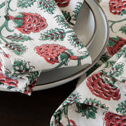 Heirloom - Carnation Block Print Napkins Set of 4 Home & Kitchen