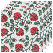 Heirloom - Carnation Block Print Napkins Set of 4 Home & Kitchen