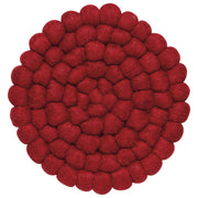 Heirloom - Chili Red Wool Felt Ball Trivet Home & Kitchen